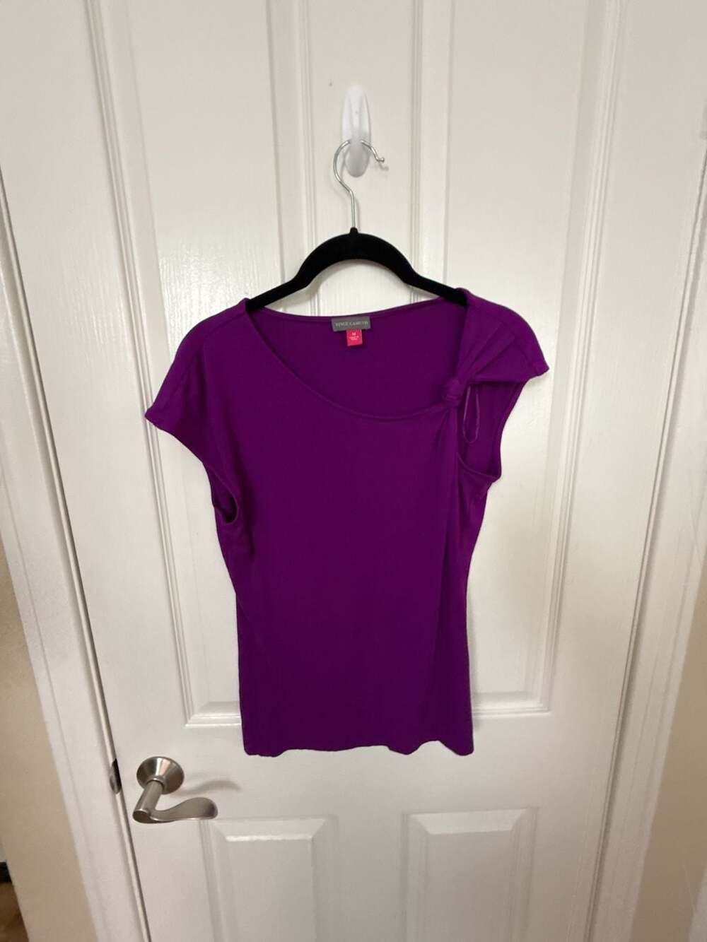 Vince Camuto Purple Knot Detail Cap Sleeve Top Size M